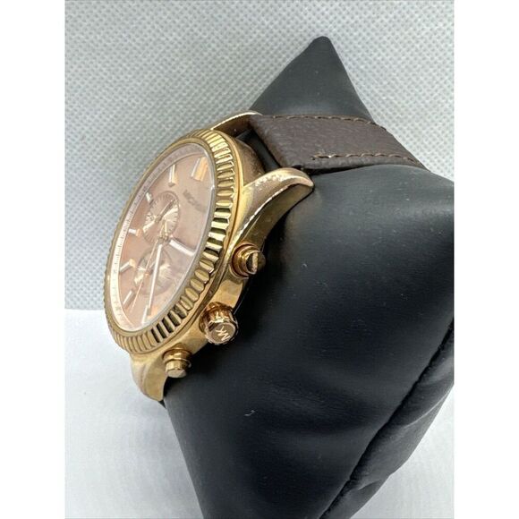 Michael Kors Lexington MK8319 Mens Brown Leather Analog Dial Quartz Watch JNA810 main image 5